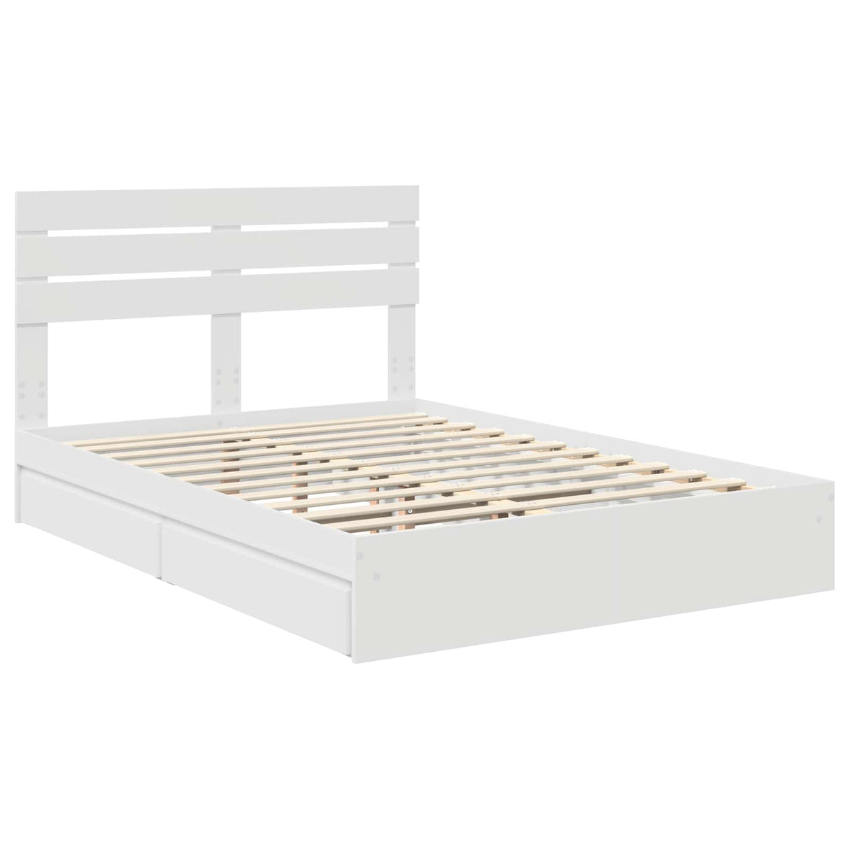 Storage Bed with Headboard White 150 x 200 cm Engineered Wood