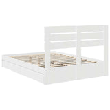 Storage Bed with Headboard White 150 x 200 cm Engineered Wood - Extra Image