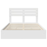 Storage Bed with Headboard White 150 x 200 cm Engineered Wood - Low Angle
