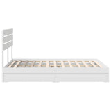 Storage Bed with Headboard White 150 x 200 cm Engineered Wood - Extra Image