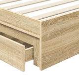 Storage Bed with Headboard White 90 x 190 cm Engineered Wood - Extra Image