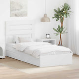 Storage Bed with Headboard White 90 x 190 cm Engineered Wood