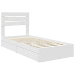 Storage Bed with Drawer White 90 x 190 cm Engineered Wood