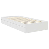 Storage Bed with Headboard White 90 x 190 cm Engineered Wood