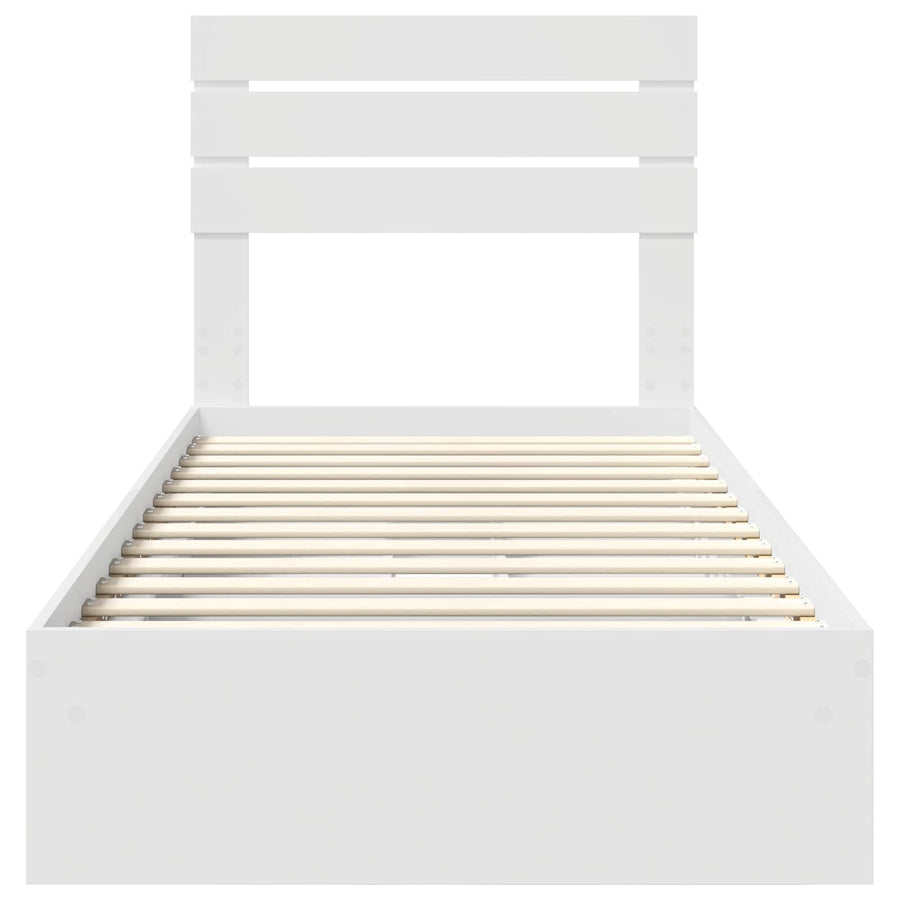 Storage Bed with Drawer White 90 x 190 cm Engineered Wood