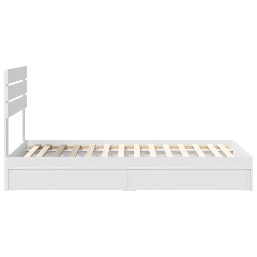 Storage Bed with Drawer White 90 x 190 cm Engineered Wood