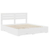 Bed Frame with Drawer with Headboard Manual Engineered Wood - Top-Down View
