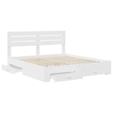 Bed Frame with Drawer with Headboard Manual Engineered Wood - 45-Degree Angle