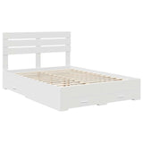 Bed Frame with Drawer with Headboard Manual Engineered Wood - Top-Down View