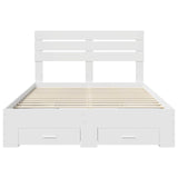 Bed Frame with Drawer with Headboard Manual Engineered Wood - Low Angle