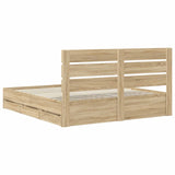 Bed Frame with Drawer Sonoma Oak 180 x 200 cm Engineered Wood - Extra Image