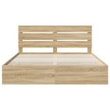 Bed Frame with Drawer Sonoma Oak 180 x 200 cm Engineered Wood