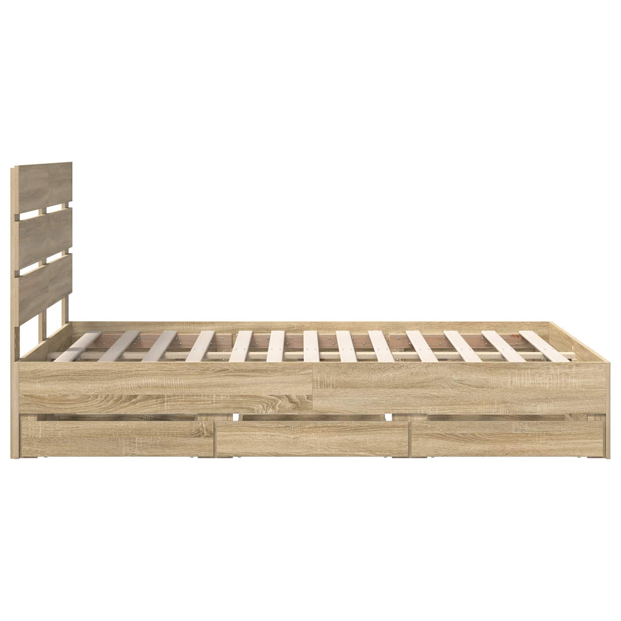 Bed Frame with Drawer Sonoma Oak 135 x 190 cm Engineered Wood