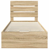 Bed Frame with Drawer Sonoma Oak 90 x 190 cm Engineered Wood - Low Angle