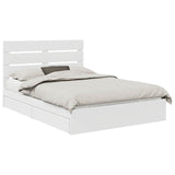 Storage Bed with Drawer White 150 x 200 cm Engineered Wood - Front View