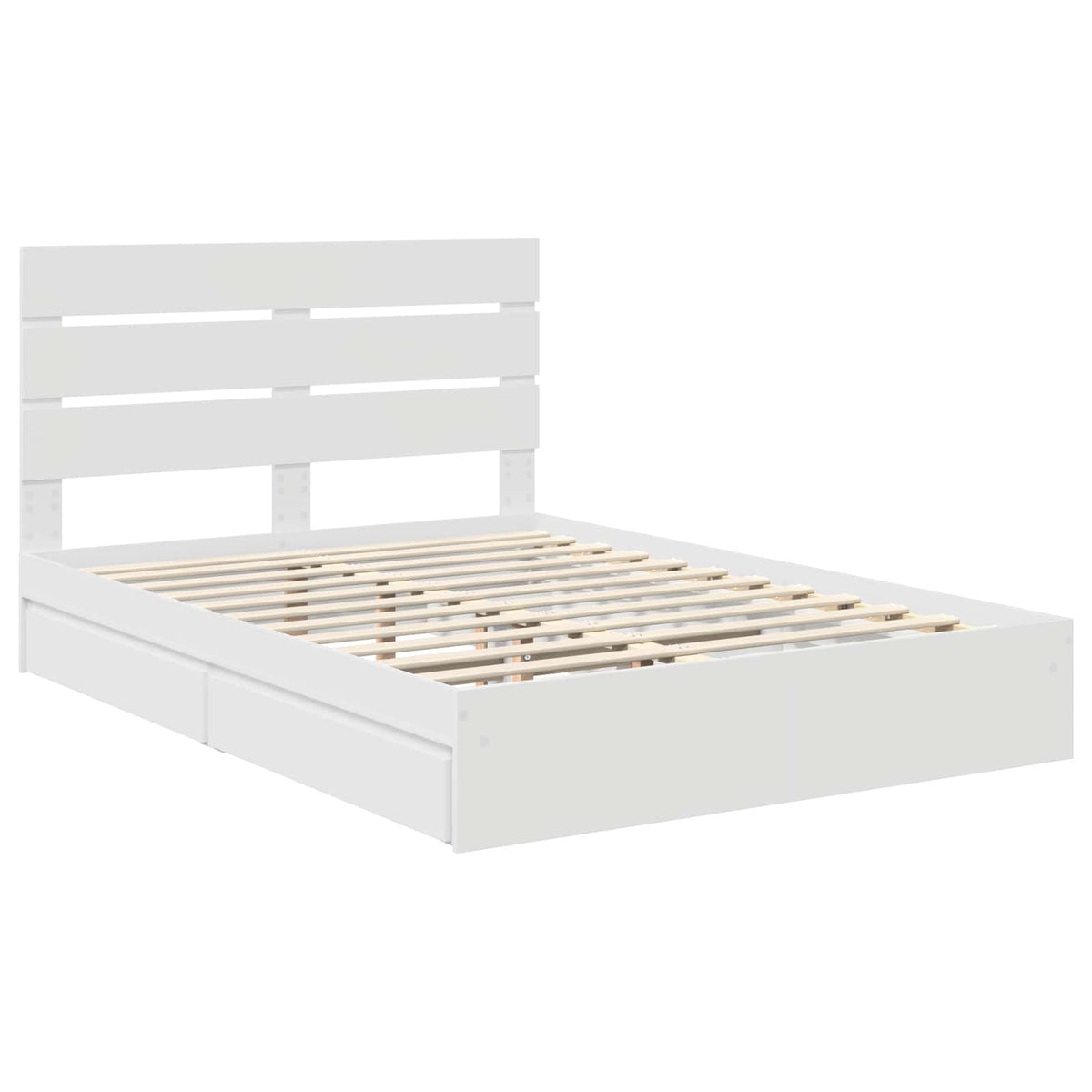 Storage Bed with Drawer White 150 x 200 cm Engineered Wood