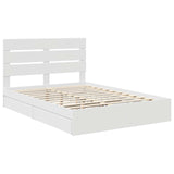 Storage Bed with Drawer White 150 x 200 cm Engineered Wood