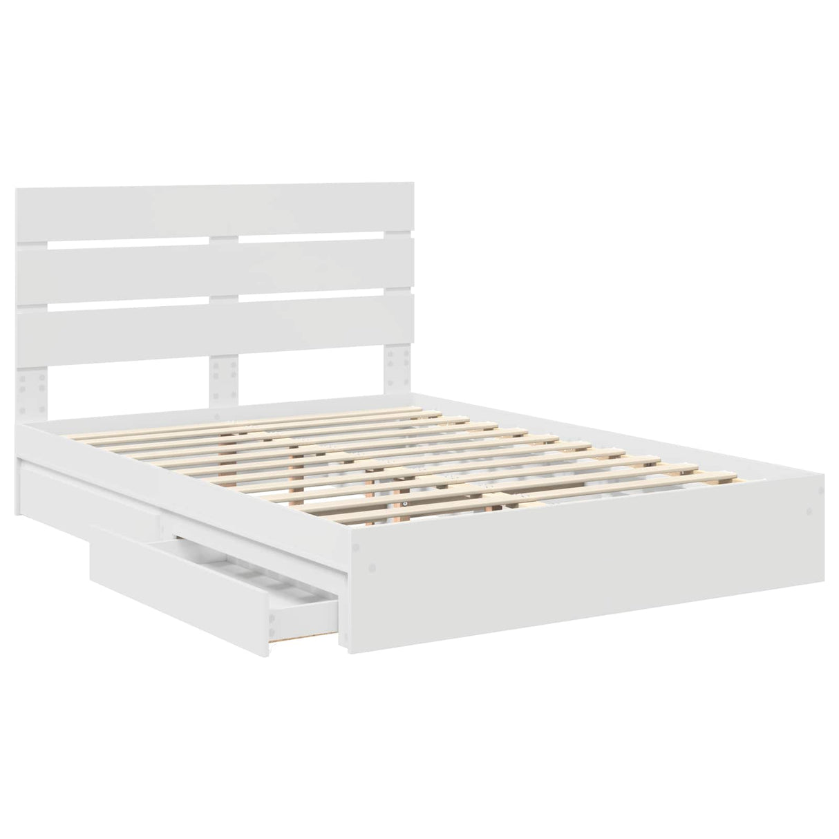 Storage Bed with Drawer White 150 x 200 cm Engineered Wood