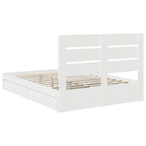 Storage Bed with Drawer White 150 x 200 cm Engineered Wood