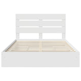 Storage Bed with Drawer White 150 x 200 cm Engineered Wood - Low Angle