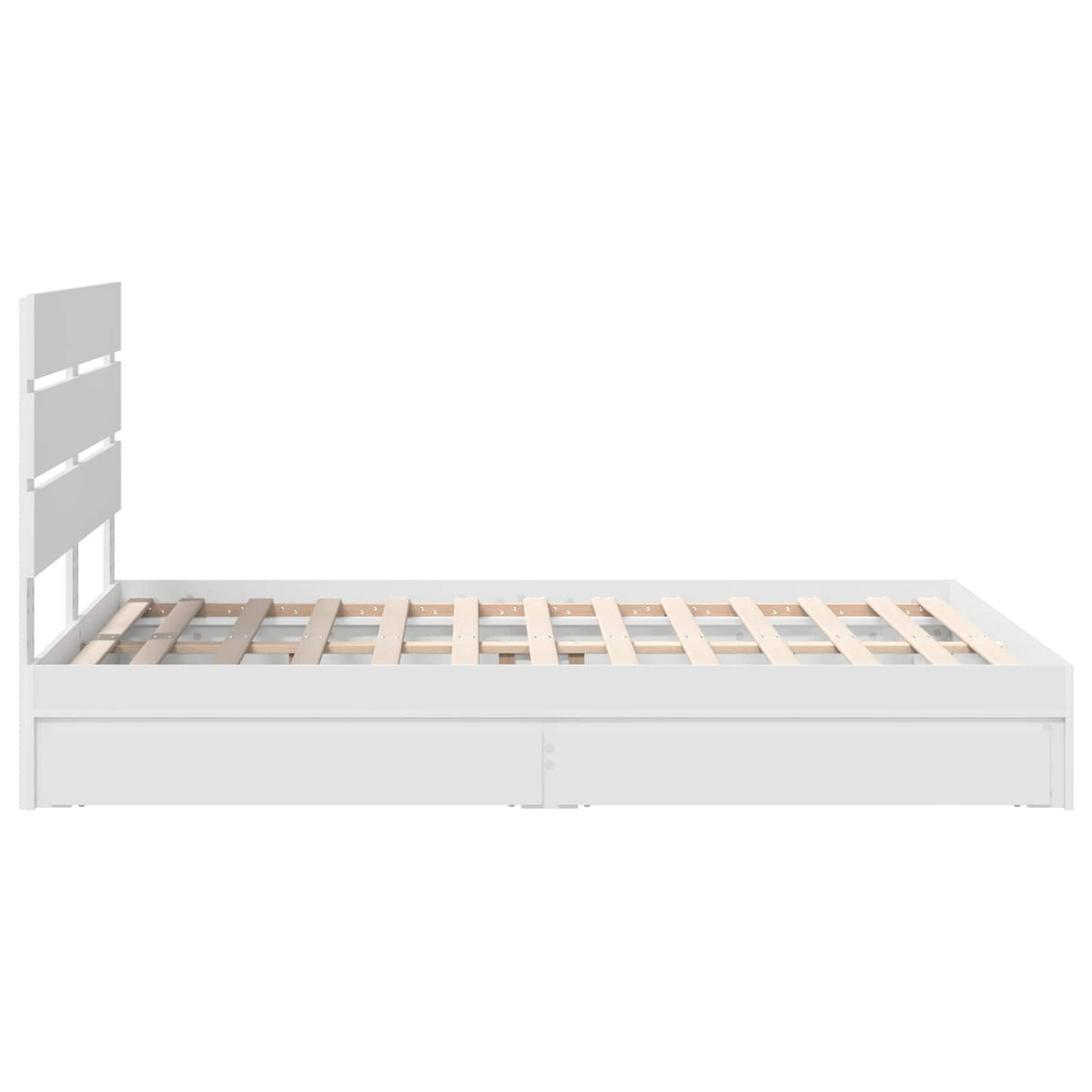 Storage Bed with Drawer White 150 x 200 cm Engineered Wood
