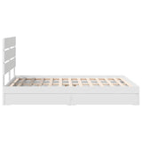 Storage Bed with Drawer White 150 x 200 cm Engineered Wood