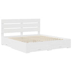 Bed Frame with Drawer White 180 x 200 cm Engineered Wood