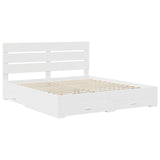 Bed Frame with Drawer White 180 x 200 cm Engineered Wood - Top-Down View