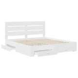 Bed Frame with Drawer White 180 x 200 cm Engineered Wood - 45-Degree Angle