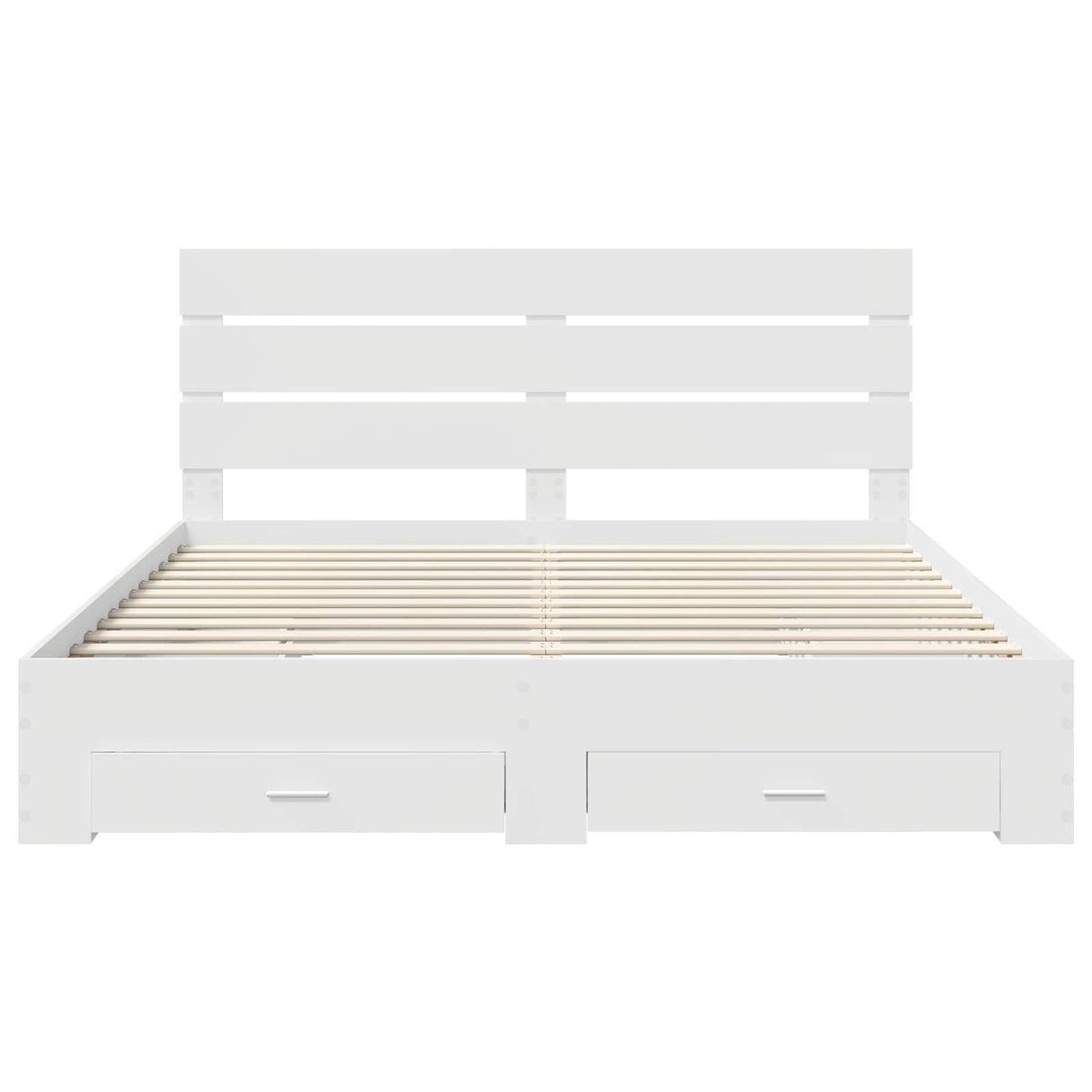 Bed Frame with Drawer White 180 x 200 cm Engineered Wood