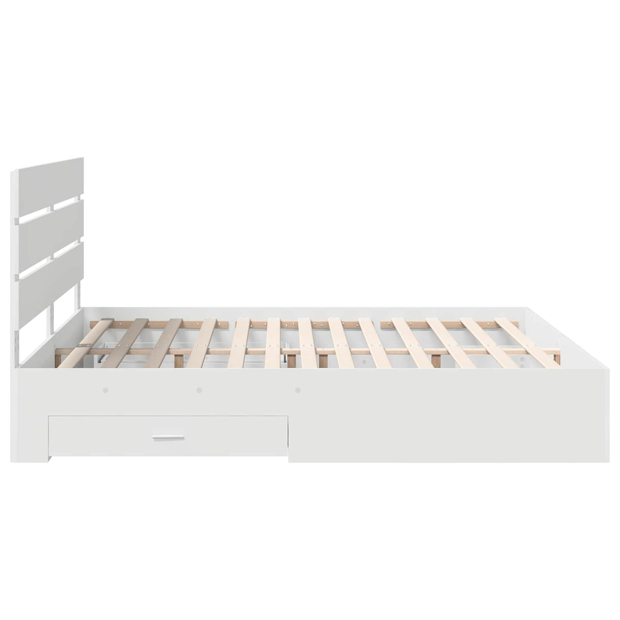 Bed Frame with Drawer White 180 x 200 cm Engineered Wood