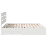 Bed Frame with Drawer White 180 x 200 cm Engineered Wood - Extra Image