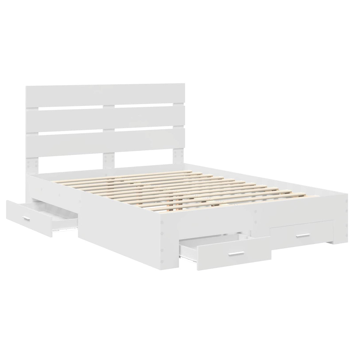 Bed Frame with Drawer White 150 x 200 cm Engineered Wood