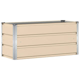 Planter Ivory 100 x 40 x 45 cm Steel - Front View