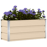Planter Ivory 100 x 40 x 45 cm Steel - Side View