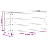 Planter Ivory 100 x 40 x 45 cm Steel - Close-Up Angle