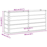 Planter Ivory 160 x 40 x 75 cm Steel - Close-Up Angle