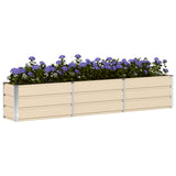 Planter Ivory 240 x 40 x 45 cm Steel - Side View