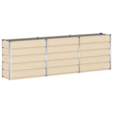 Planter Ivory 240 x 40 x 75 cm Steel - Front View