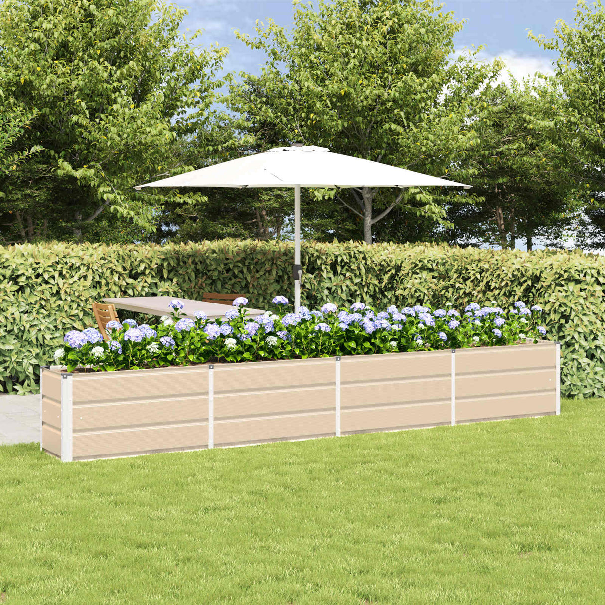 Planter Ivory 320 x 40 x 45 cm Steel