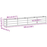 Planter Ivory 320 x 40 x 45 cm Steel