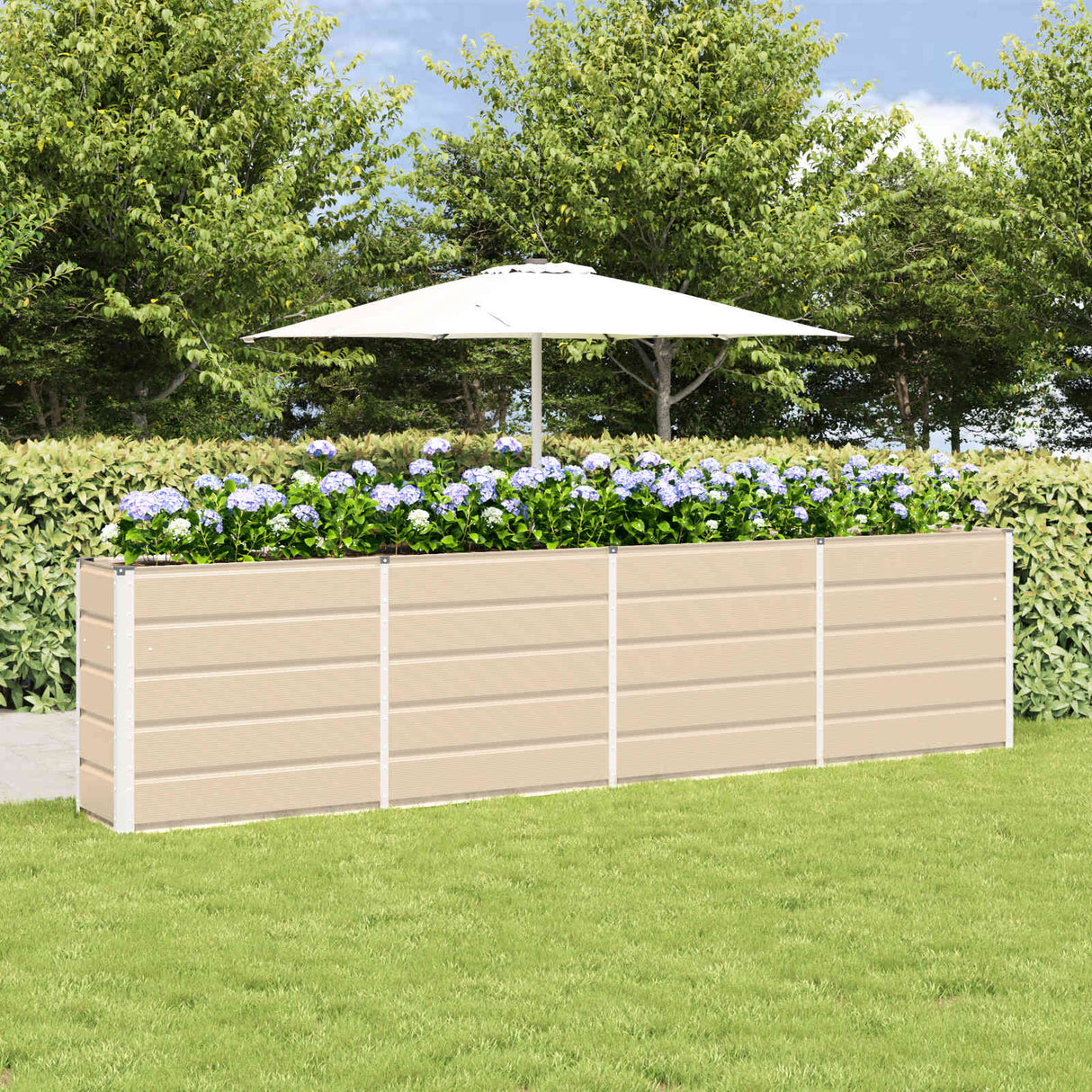 Planter Ivory 320 x 40 x 75 cm Steel