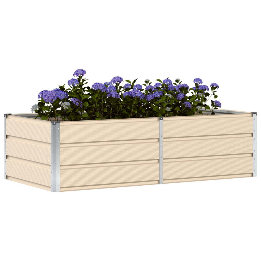 Planter Ivory 160 x 80 x 45 cm Steel