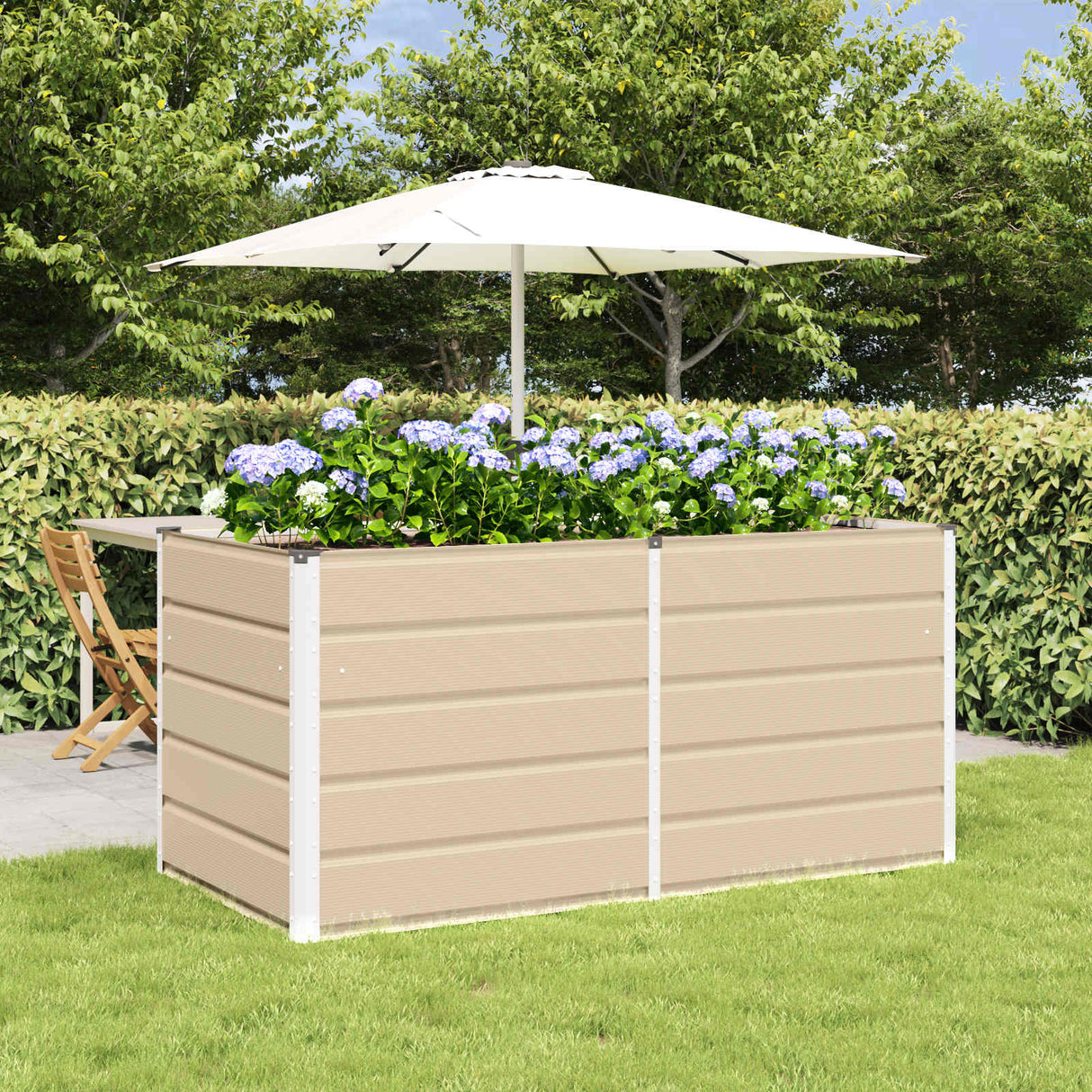 Planter Ivory 160 x 80 x 75 cm Steel