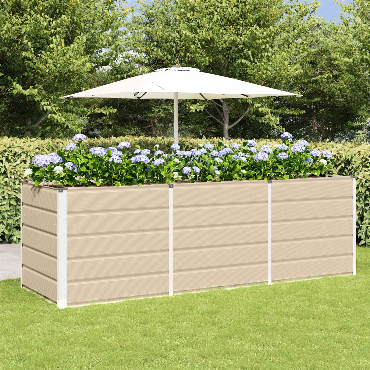 Planter Ivory 240 x 80 x 75 cm Steel