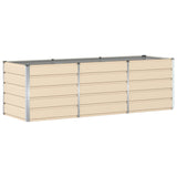 Planter Ivory 240 x 80 x 75 cm Steel - Front View