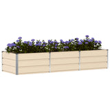 Planter Ivory 240 x 80 x 75 cm Steel - Side View