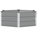 Planter Light Grey 129 x 129 x 45 cm Steel - Front View