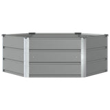 Planter Light Grey 129 x 129 x 45 cm Steel - Top-Down View