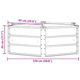 Planter Light Grey 129 x 129 x 45 cm Steel - Close-Up Angle